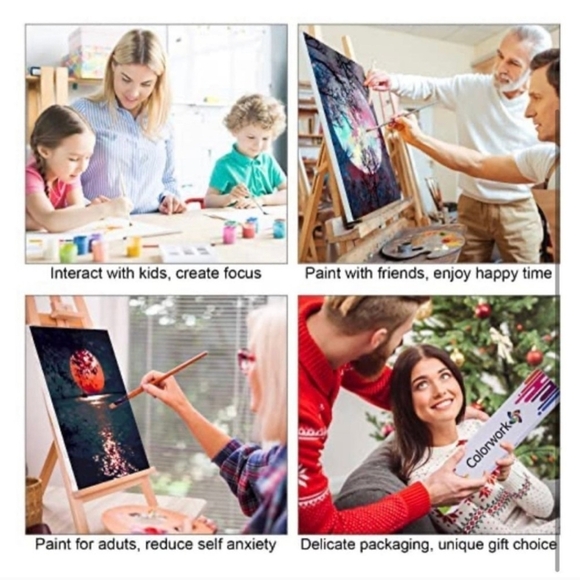 4 Colorwork DIY Paint by Numbers for kids or adults - New - Picture 2 of 9